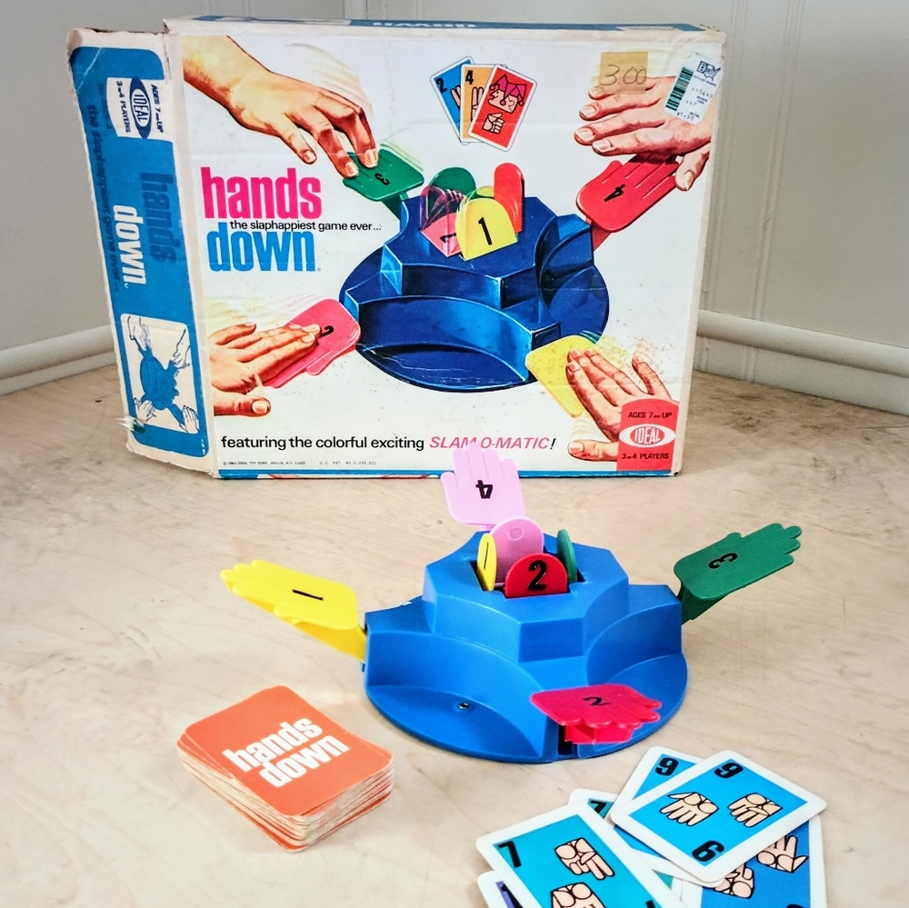 1964 Hands Down Board Game Ideal Slaphappiest Game Ever Slam-O-Matic Complete
